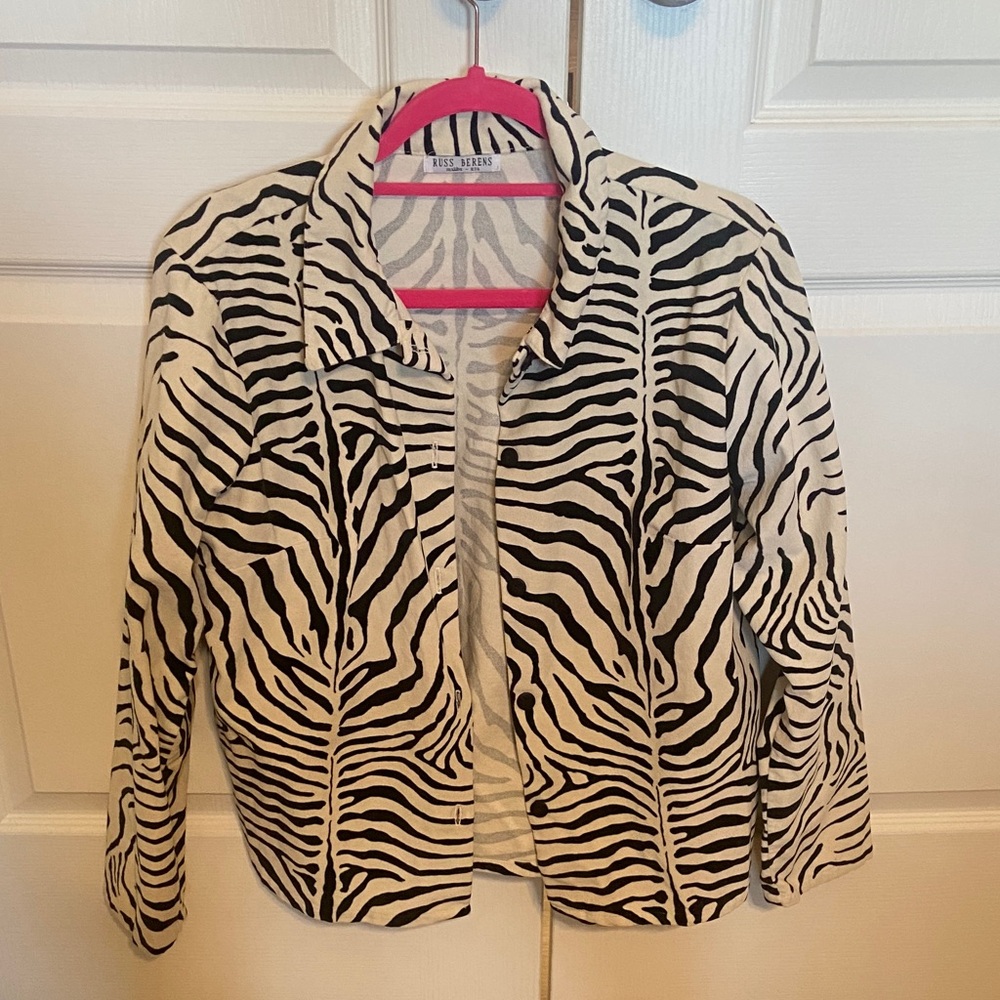 Russ Bergens Zebra Print Blazer